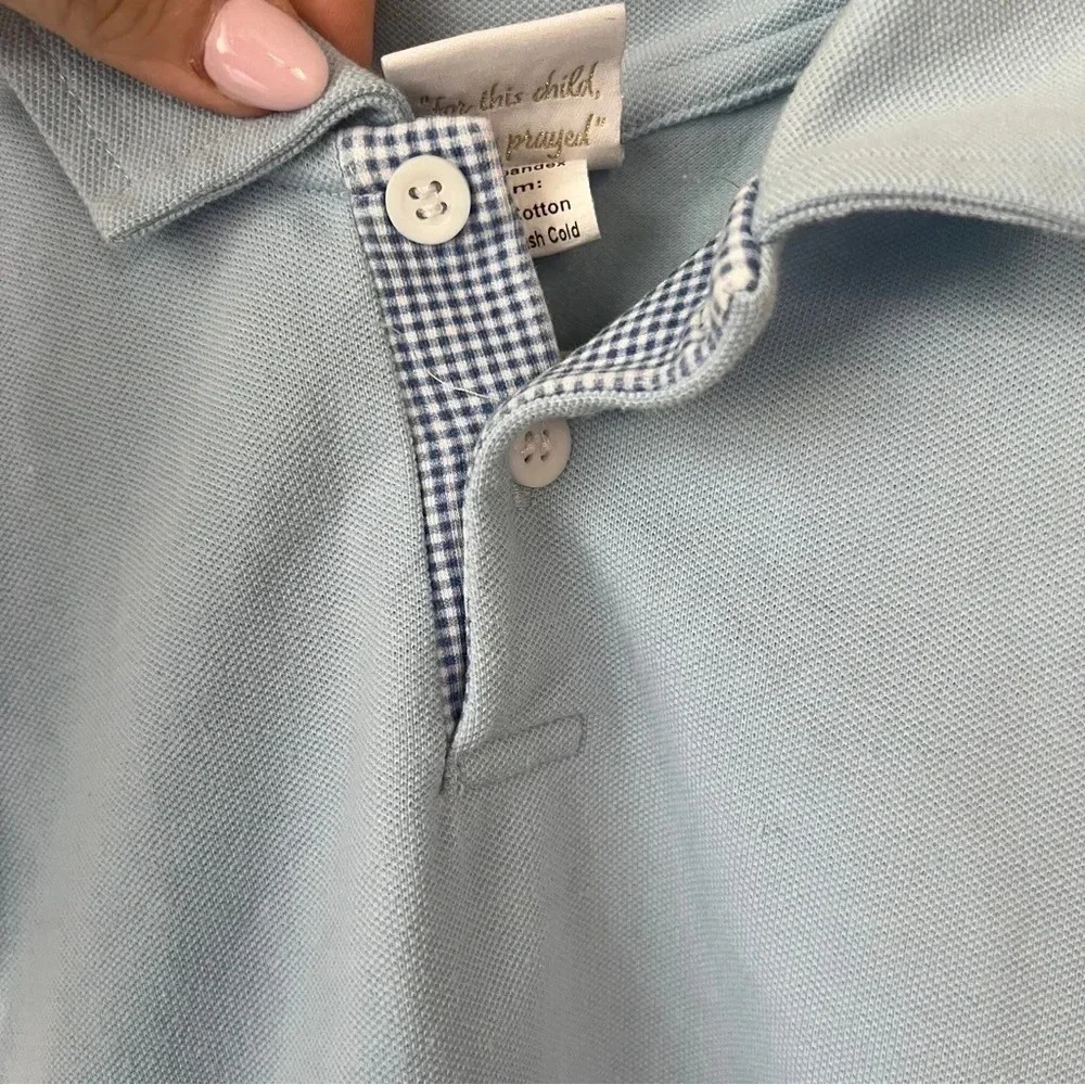 Lullaby Set polo short sleeve shirt collar baby boy toddler light blue button up